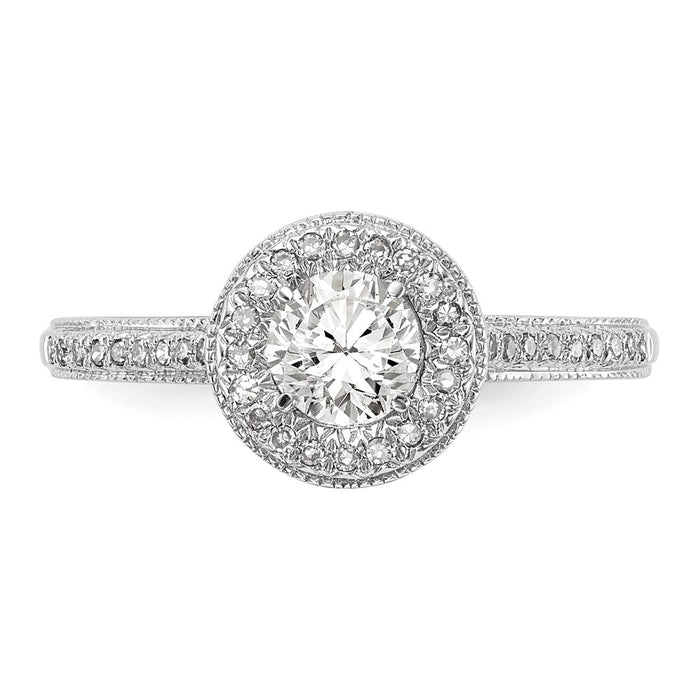 Buy Exclusive 14K White Gold Halo Semi-Mount Engagement Ring, 1/4 Carat-4
