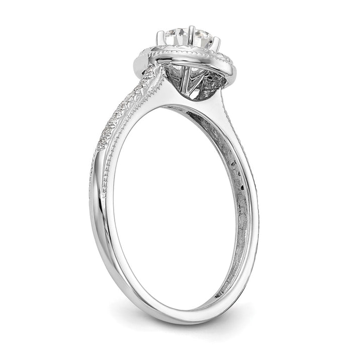 Buy Exclusive 14K White Gold Halo Semi-Mount Engagement Ring, 1/4 Carat-6