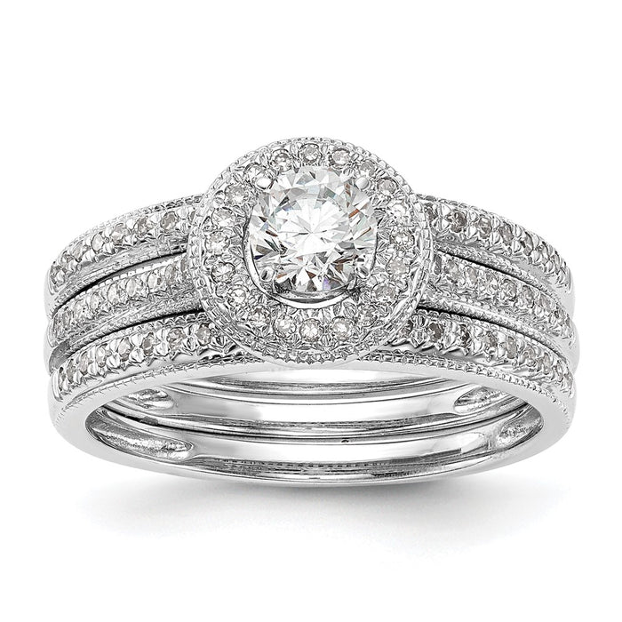 Buy Exclusive 14K White Gold Halo Semi-Mount Engagement Ring, 1/4 Carat-7