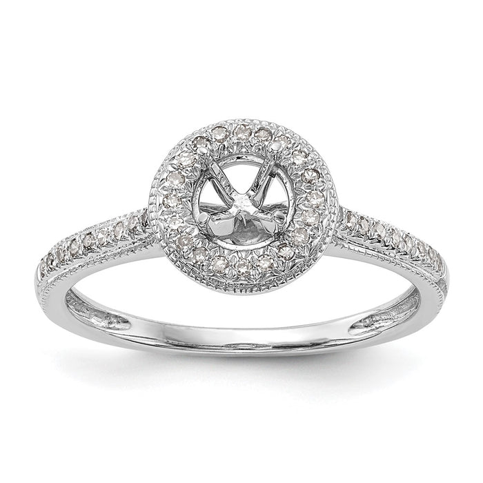 Buy Exclusive 14K White Gold Halo Semi-Mount Engagement Ring, 1/4 Carat-8