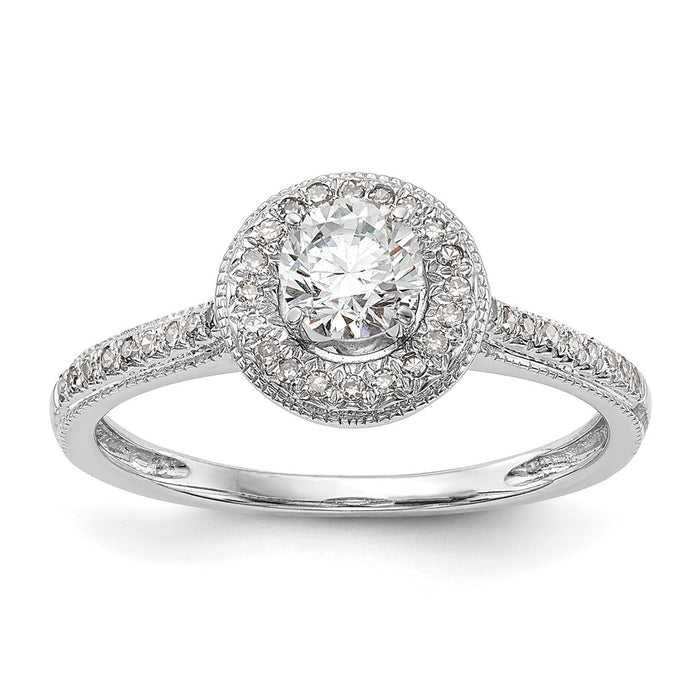 Buy Exclusive 14K White Gold Halo Semi-Mount Engagement Ring, 1/4 Carat-1