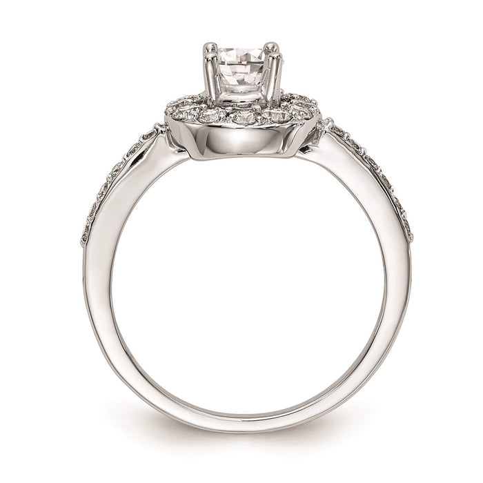 Buy 14K White Gold Halo Engagement Ring Setting - 1/2 Carat, Stylish Value!-2