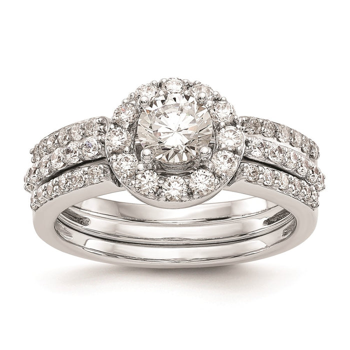 Buy 14K White Gold Halo Engagement Ring Setting - 1/2 Carat, Stylish Value!-7