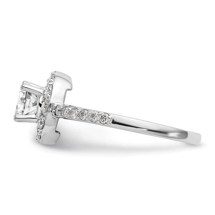 High-Quality 14K White Gold Halo Engagement Ring for 1/2 Carat Diamond-3