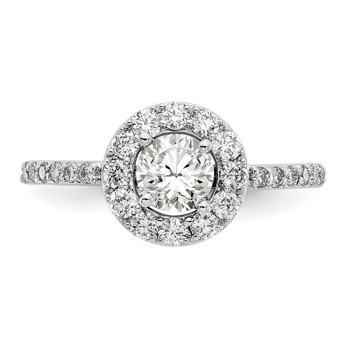 High-Quality 14K White Gold Halo Engagement Ring for 1/2 Carat Diamond-4