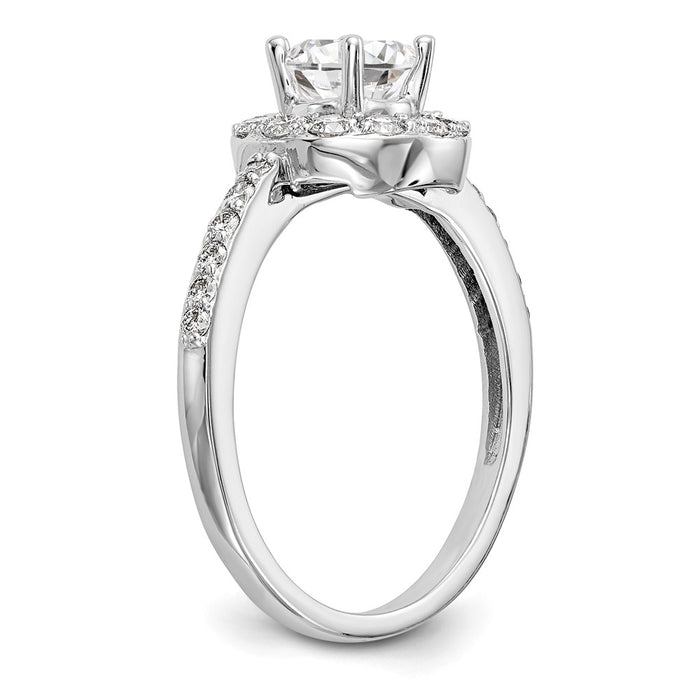 High-Quality 14K White Gold Halo Engagement Ring for 1/2 Carat Diamond-6