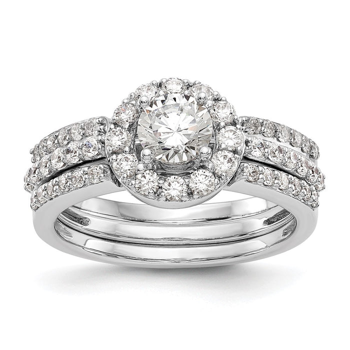High-Quality 14K White Gold Halo Engagement Ring for 1/2 Carat Diamond-7