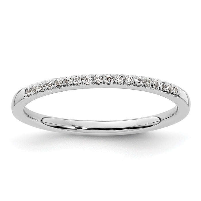 High-Quality 14K White Gold Wedding Band Set - 1/10 Carat Diamond, Stylish Value-1