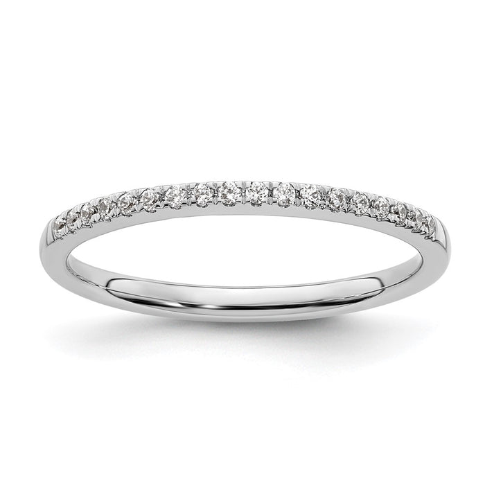 Exclusive 14K White Gold Wedding Band Set with 1/10 Carat Diamonds - Stylish Value-1