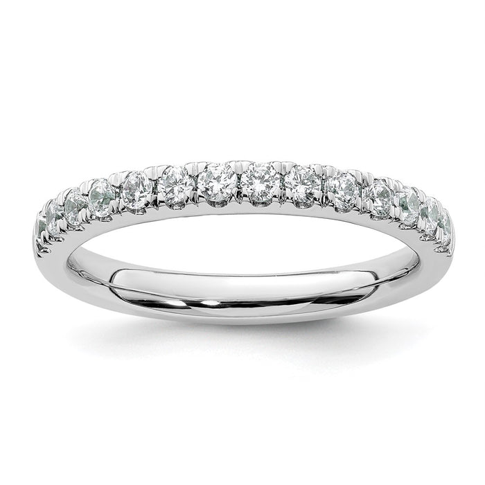 Exclusive 14K White Gold 3/8 Carat Diamond Eternity Wedding Band | Stylish Value-1