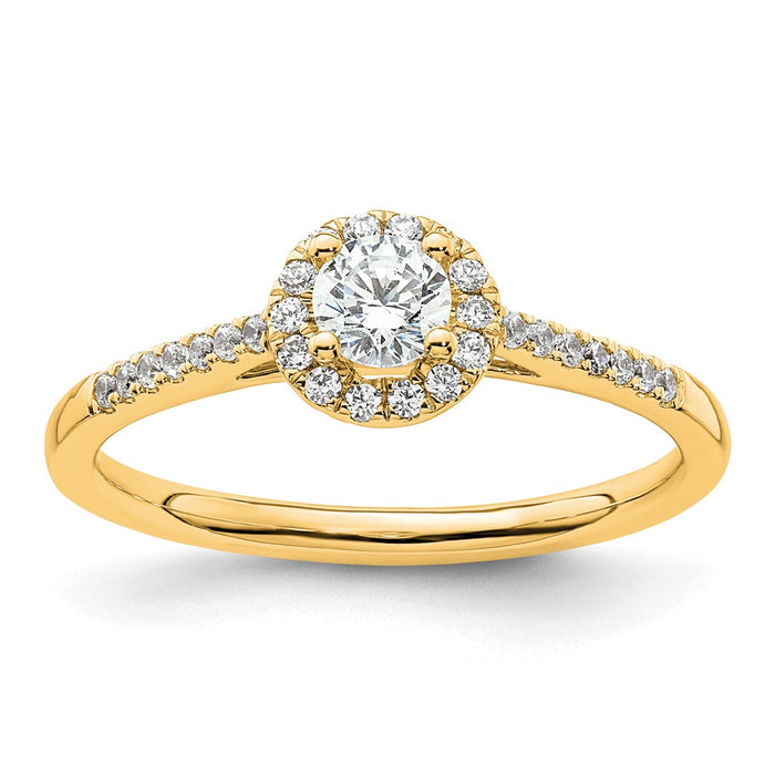 Buy Exclusive 14K Yellow Gold Round Diamond Halo Semi-Mount Ring - Stylish Value-1