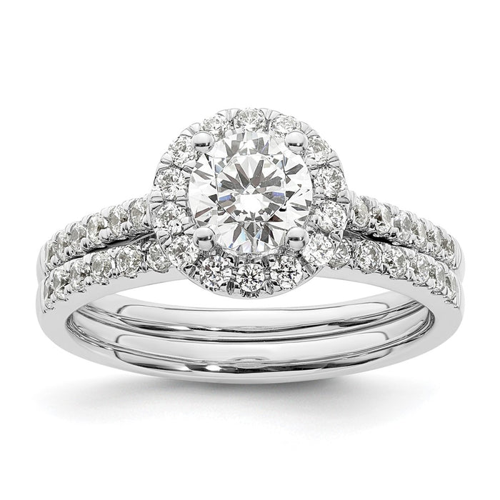 Buy 14K White Gold Halo Engagement Ring for 3/4 Carat Center | Stylish Value-7