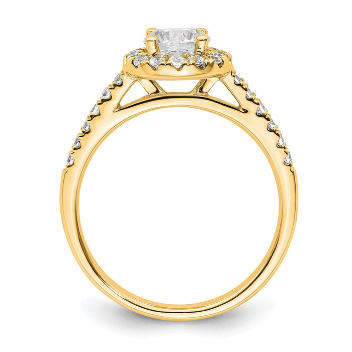 Buy Stylish 14K Gold Round Diamond Halo Semi-Mount Engagement Ring - Value Design-2