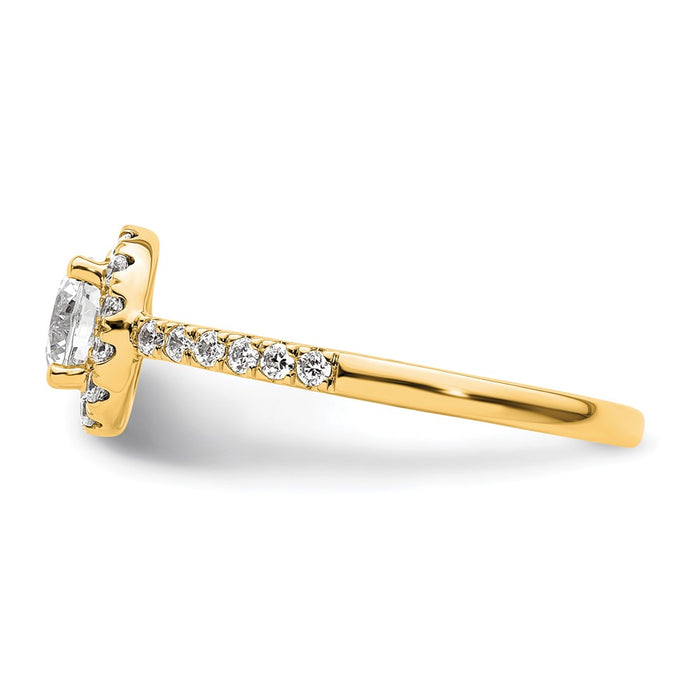 Buy Stylish 14K Gold Round Diamond Halo Semi-Mount Engagement Ring - Value Design-3