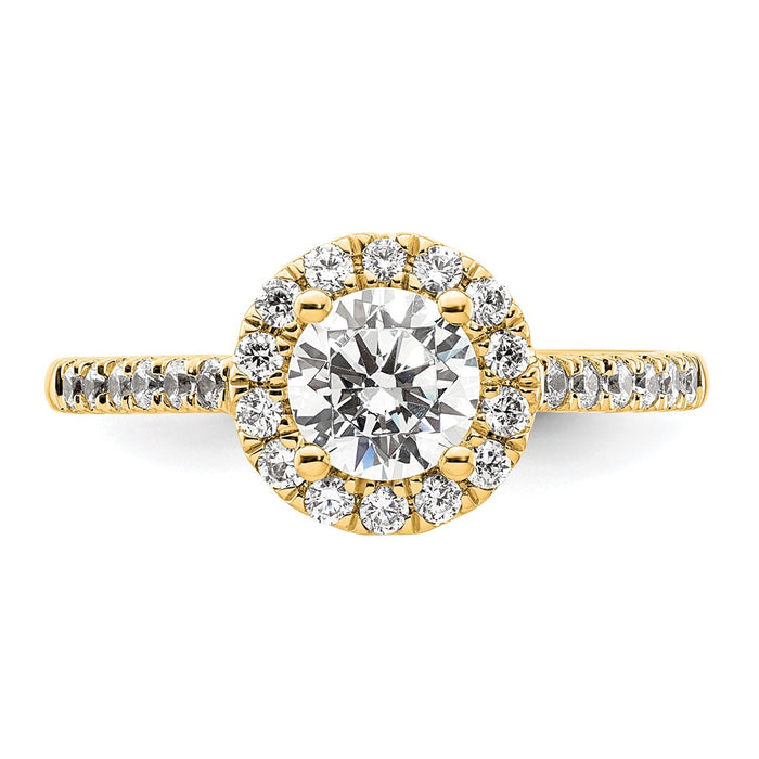 Buy Stylish 14K Gold Round Diamond Halo Semi-Mount Engagement Ring - Value Design-4