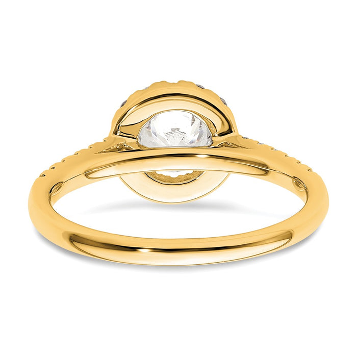Buy Stylish 14K Gold Round Diamond Halo Semi-Mount Engagement Ring - Value Design-5
