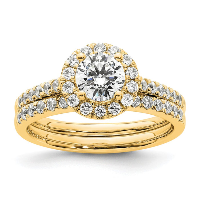 Buy Stylish 14K Gold Round Diamond Halo Semi-Mount Engagement Ring - Value Design-7