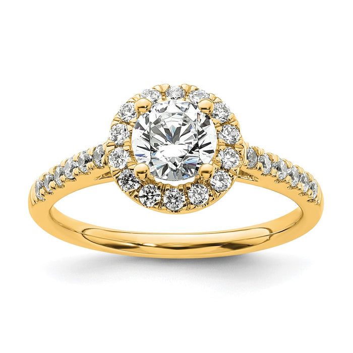 Buy Stylish 14K Gold Round Diamond Halo Semi-Mount Engagement Ring - Value Design-1