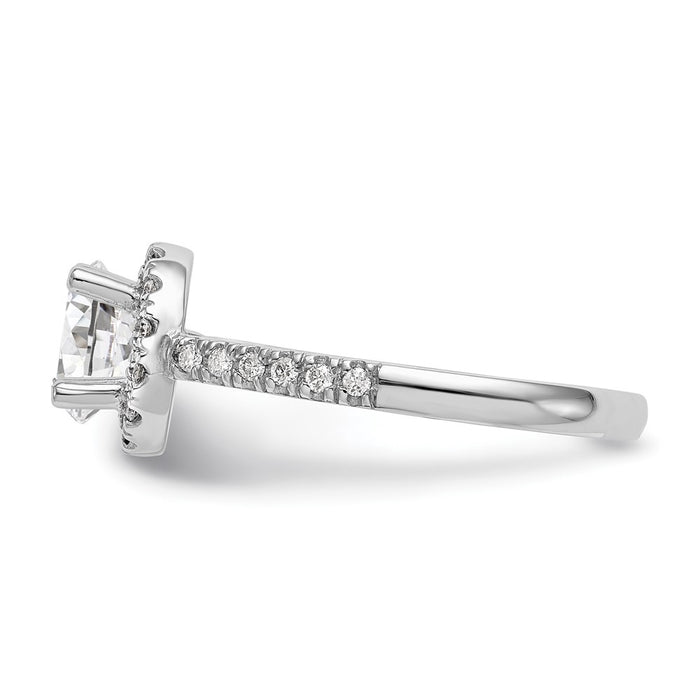 Buy Stylish 14K White Gold Halo Engagement Ring for 1 Carat Center, 1/2 CT Accents-3