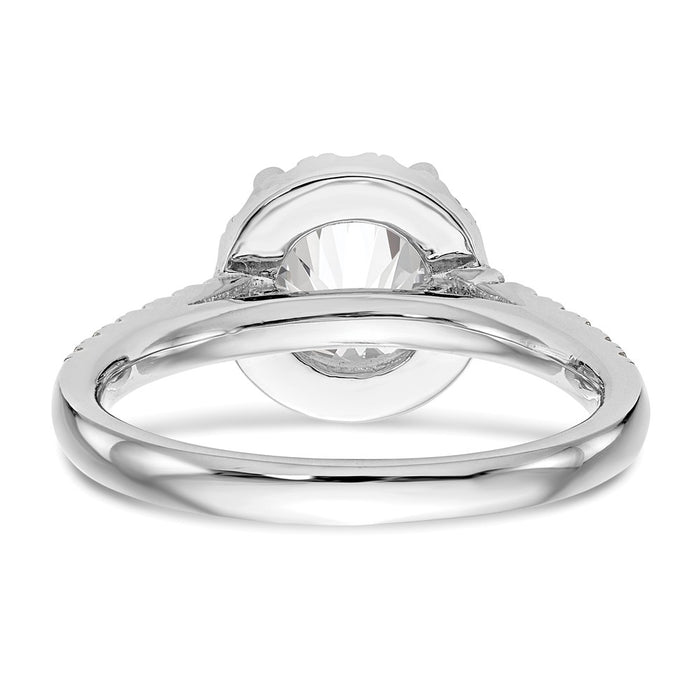 Buy Stylish 14K White Gold Halo Engagement Ring for 1 Carat Center, 1/2 CT Accents-5