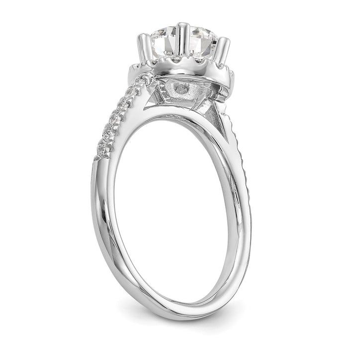 Buy Stylish 14K White Gold Halo Engagement Ring for 1 Carat Center, 1/2 CT Accents-6
