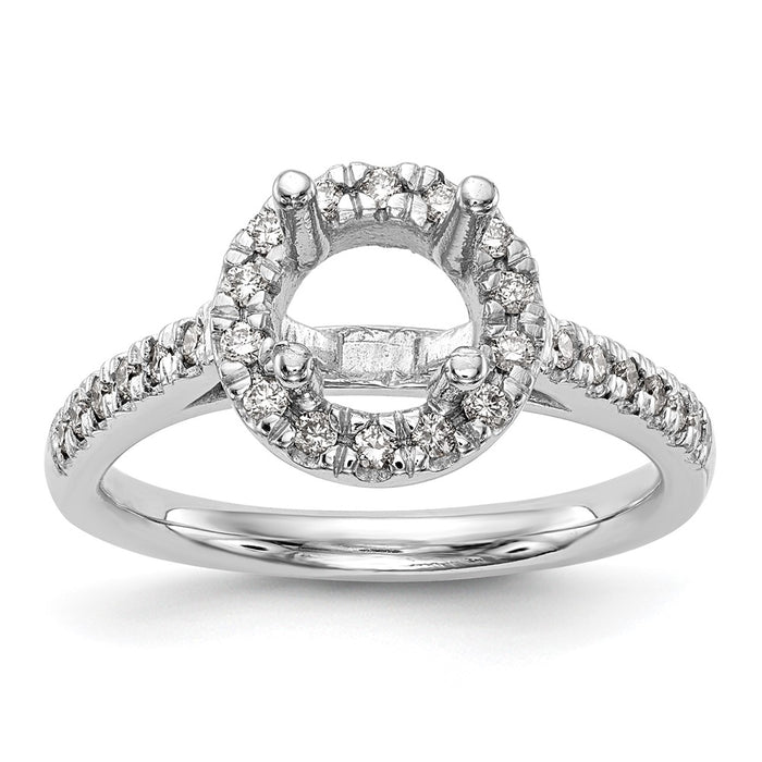 Buy Stylish 14K White Gold Halo Engagement Ring for 1 Carat Center, 1/2 CT Accents-8
