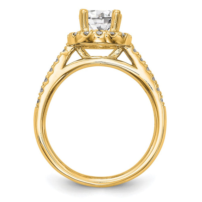 Buy Exclusive 14K Gold Round Diamond Halo Engagement Ring - Stylish Semi-Mount-2