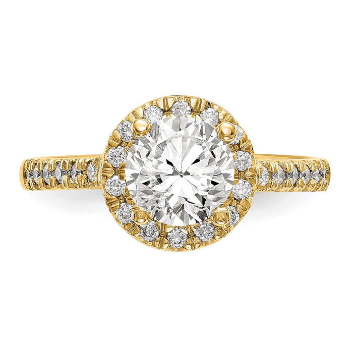 Buy Exclusive 14K Gold Round Diamond Halo Engagement Ring - Stylish Semi-Mount-4