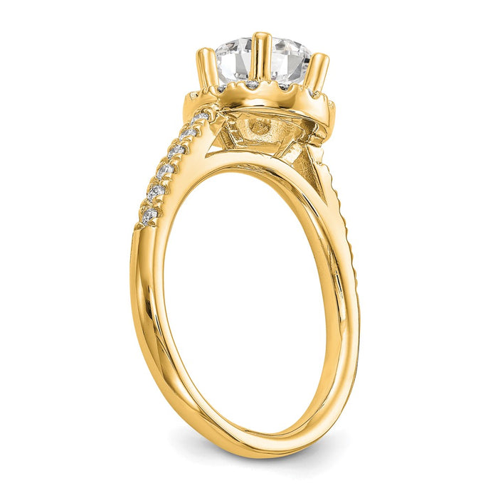 Buy Exclusive 14K Gold Round Diamond Halo Engagement Ring - Stylish Semi-Mount-6
