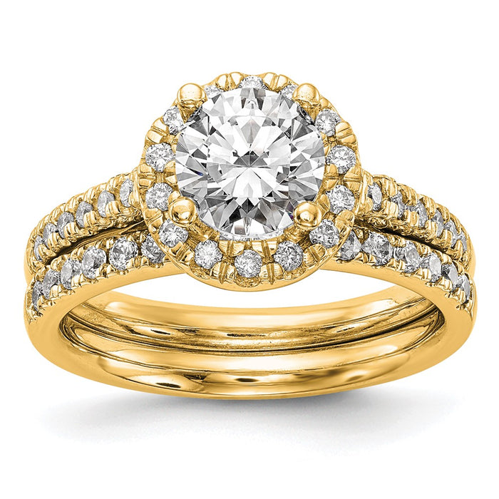 Buy Exclusive 14K Gold Round Diamond Halo Engagement Ring - Stylish Semi-Mount-7