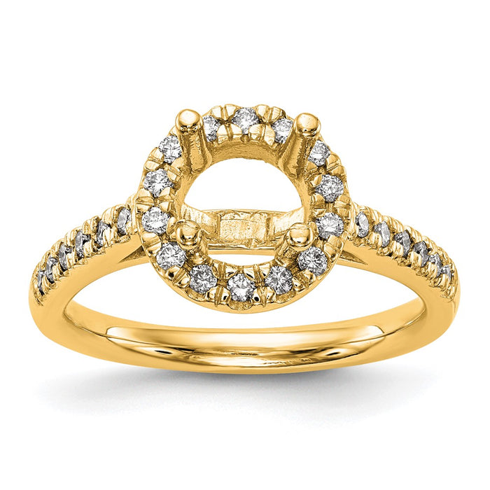 Buy Exclusive 14K Gold Round Diamond Halo Engagement Ring - Stylish Semi-Mount-8