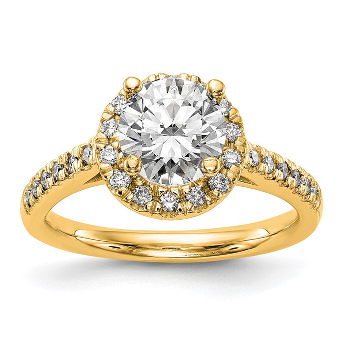 Buy Exclusive 14K Gold Round Diamond Halo Engagement Ring - Stylish Semi-Mount-1