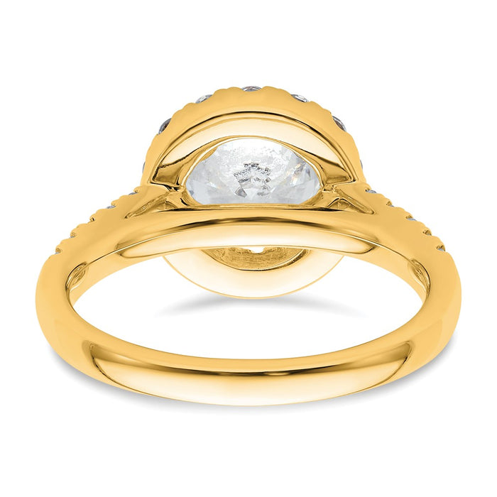 High-Quality 14K Gold Round Diamond Halo Semi-Mount Engagement Ring - Stylish Value-5
