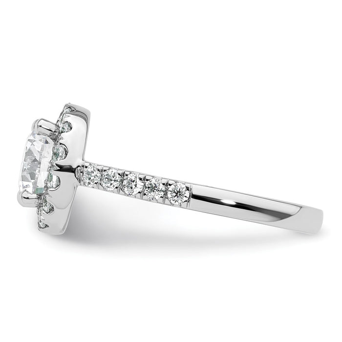 High-Quality 14K White Gold Halo Semi-Mount Engagement Ring for 2 Carat Center | Stylish Value with 7/8 Carat Diamond Accents-3