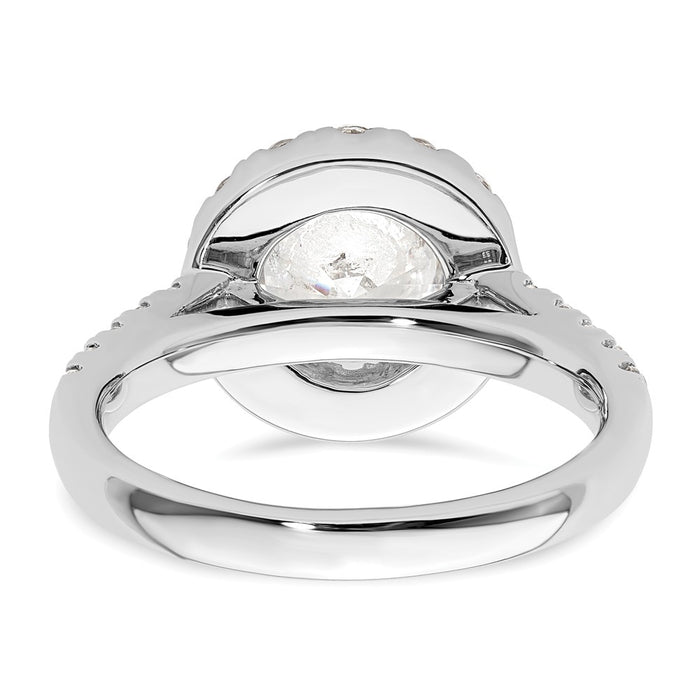 High-Quality 14K White Gold Halo Semi-Mount Engagement Ring for 2 Carat Center | Stylish Value with 7/8 Carat Diamond Accents-5