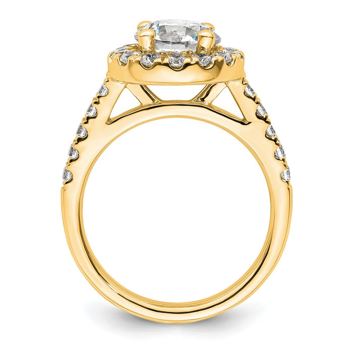 Designer 14K Gold Round Diamond Halo Engagement Ring - Affordable Luxury!-2