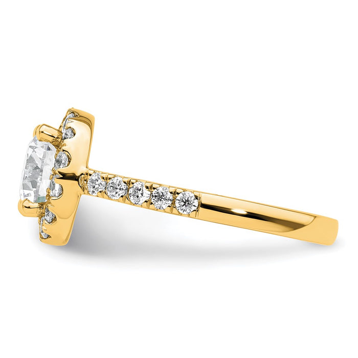 Designer 14K Gold Round Diamond Halo Engagement Ring - Affordable Luxury!-3