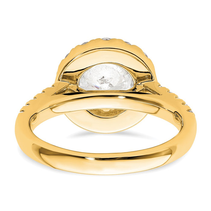 Designer 14K Gold Round Diamond Halo Engagement Ring - Affordable Luxury!-5