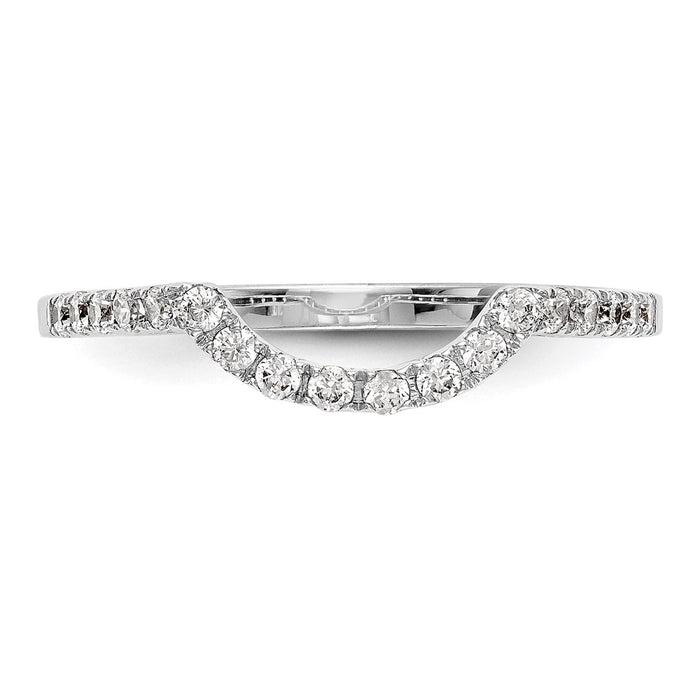 High-Quality 14K White Gold 1/4 Carat Diamond Contoured Wedding Band - Stylish Value!-4
