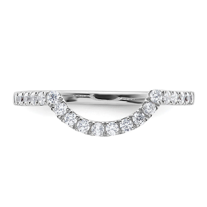 Exclusive 14K White Gold 1/3 Carat Diamond Contoured Wedding Band - Stylish Value-4