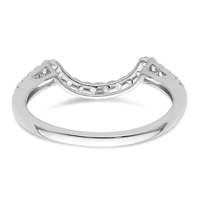 Exclusive 14K White Gold 1/3 Carat Diamond Contoured Wedding Band - Stylish Value-5