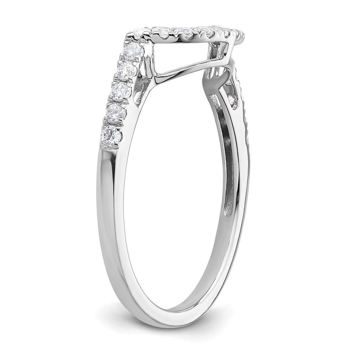 Exclusive 14K White Gold 1/3 Carat Diamond Contoured Wedding Band - Stylish Value-6