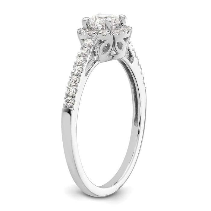 Buy Stylish 14K White Gold Halo Engagement Ring for 1/4 Carat Diamond-6