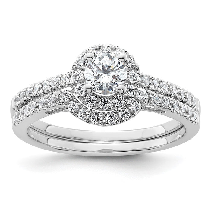 Buy Stylish 14K White Gold Halo Engagement Ring for 1/4 Carat Diamond-7