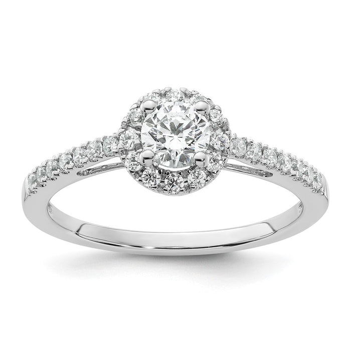 Buy Stylish 14K White Gold Halo Engagement Ring for 1/4 Carat Diamond-1