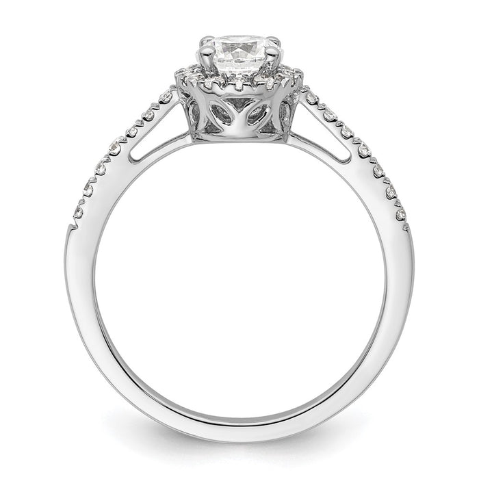 Buy 14K White Gold Halo Engagement Ring Semi-Mount for 1/2 Carat Center - Stylish Value!-2