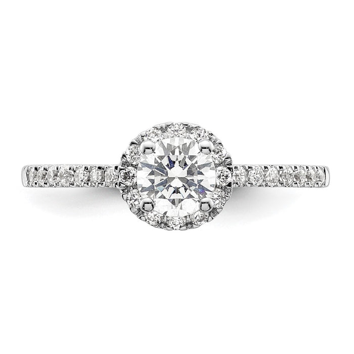 Buy 14K White Gold Halo Engagement Ring Semi-Mount for 1/2 Carat Center - Stylish Value!-4