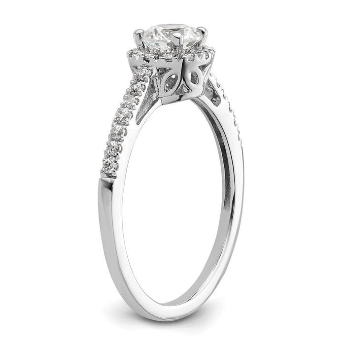 Buy 14K White Gold Halo Engagement Ring Semi-Mount for 1/2 Carat Center - Stylish Value!-6