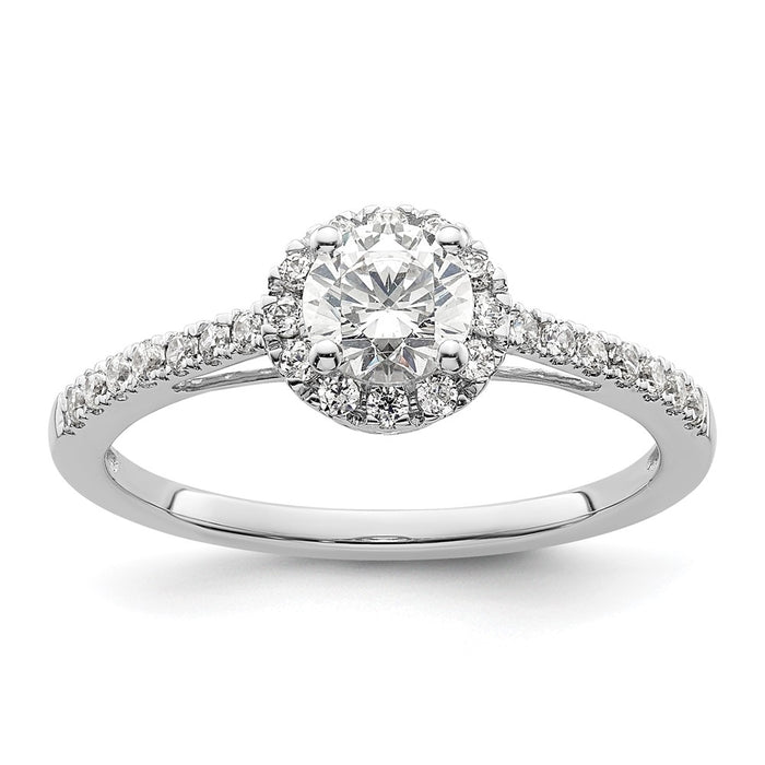 Buy 14K White Gold Halo Engagement Ring Semi-Mount for 1/2 Carat Center - Stylish Value!-1