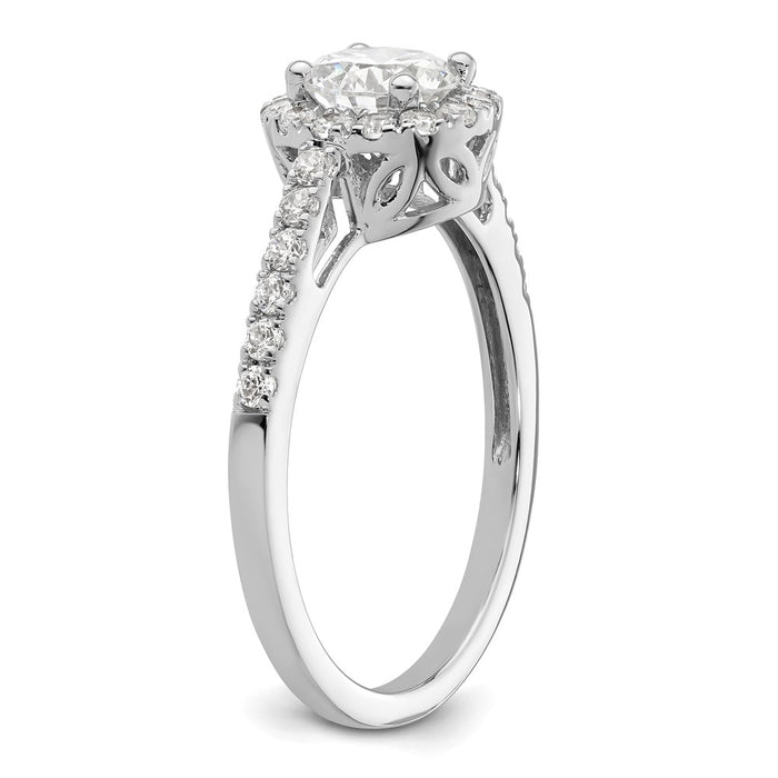 Buy Stylish 14K White Gold Halo Engagement Ring, 3/4 Carat Center & Accents-6